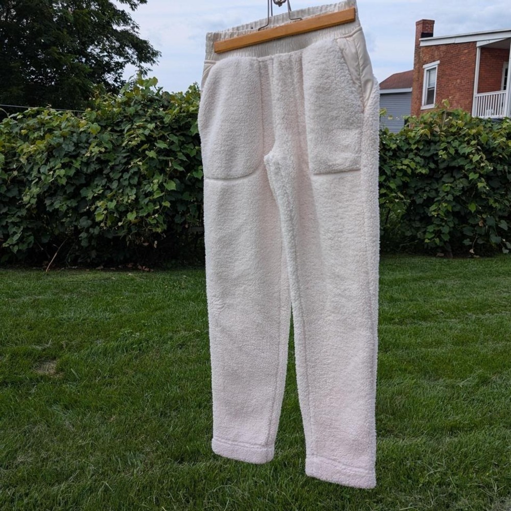 Columbia Fleece Pants Cream Sherpa Joggers Lounge‎ Warm Cozy Comfy
